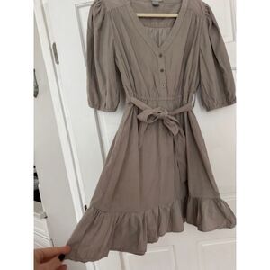 NWOT Lucky Brand Corduroy Belted shirt dress, Tan, Large.